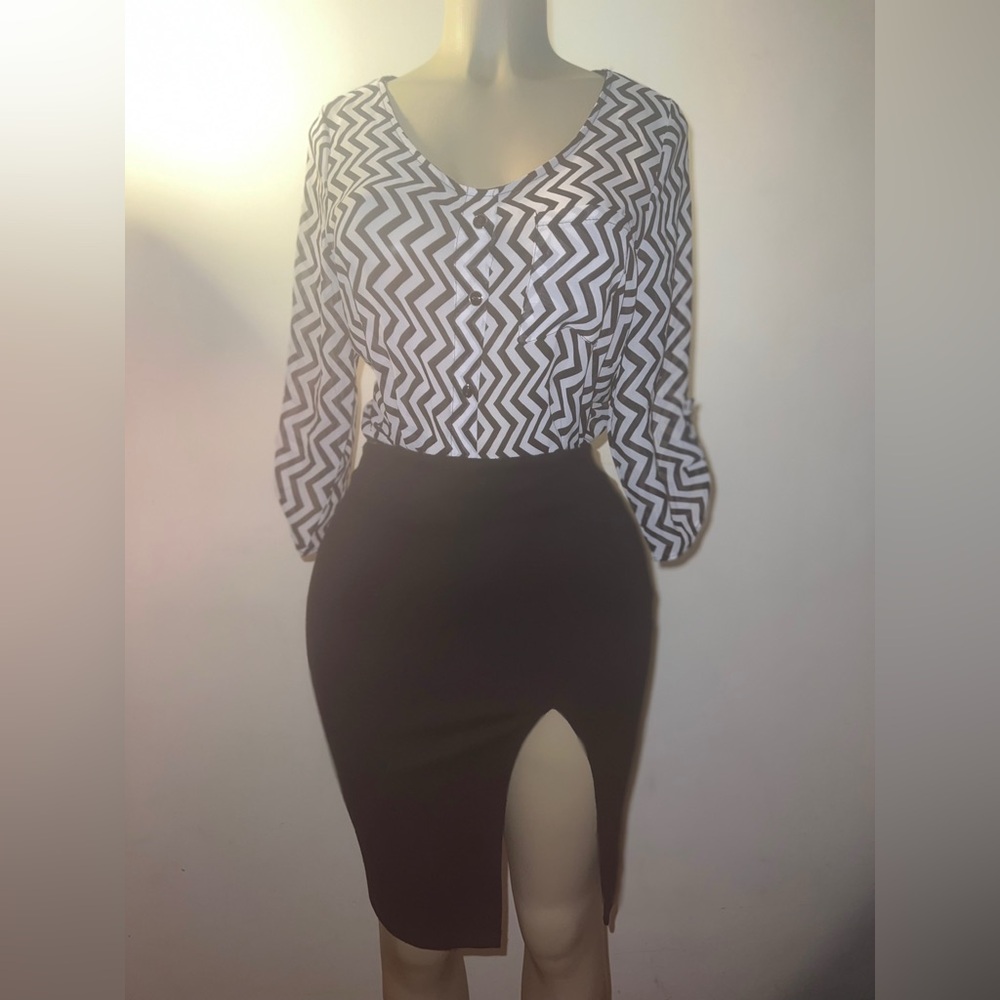New Cute Black & White 2-Piece Set